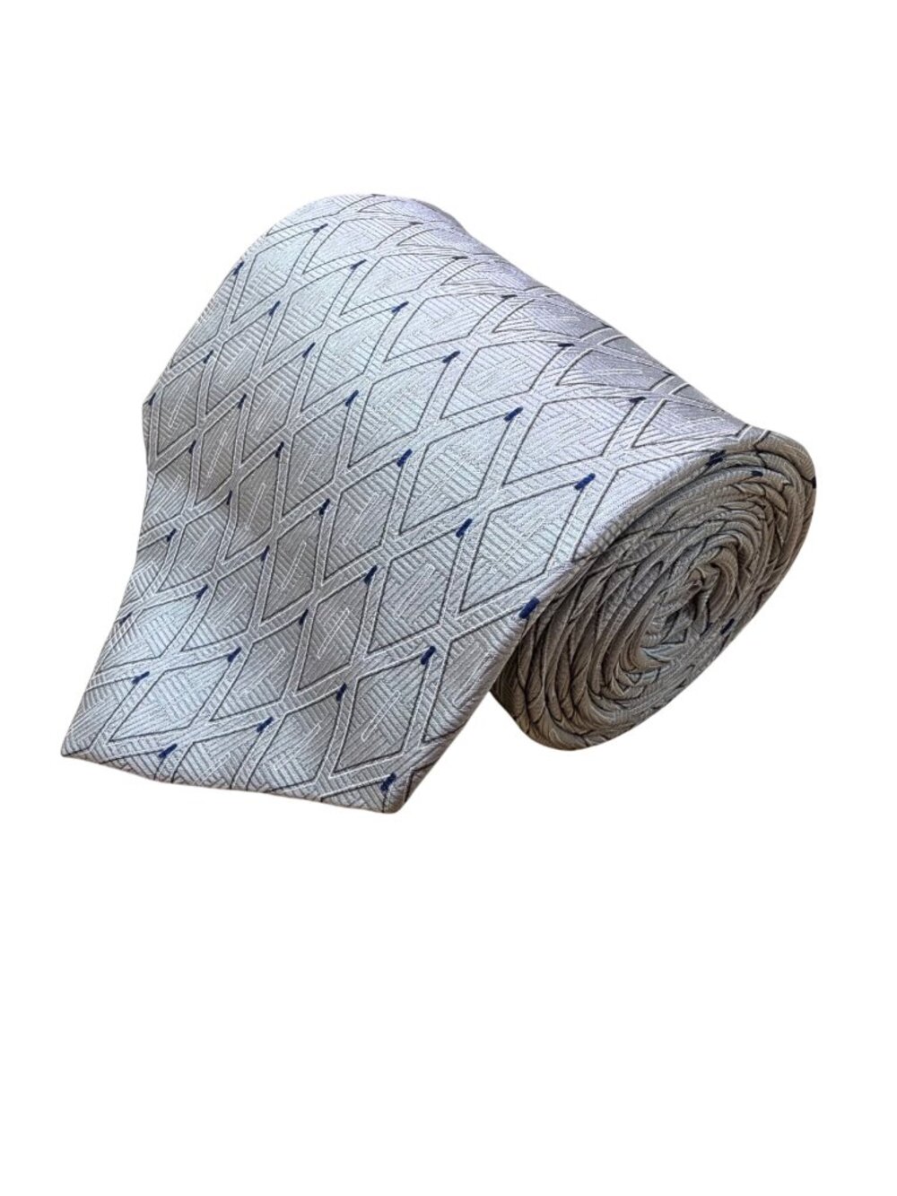 Arrow Mens Silver & Blue 100% Silk Geometric Pattern Neck Tie Versatile Design